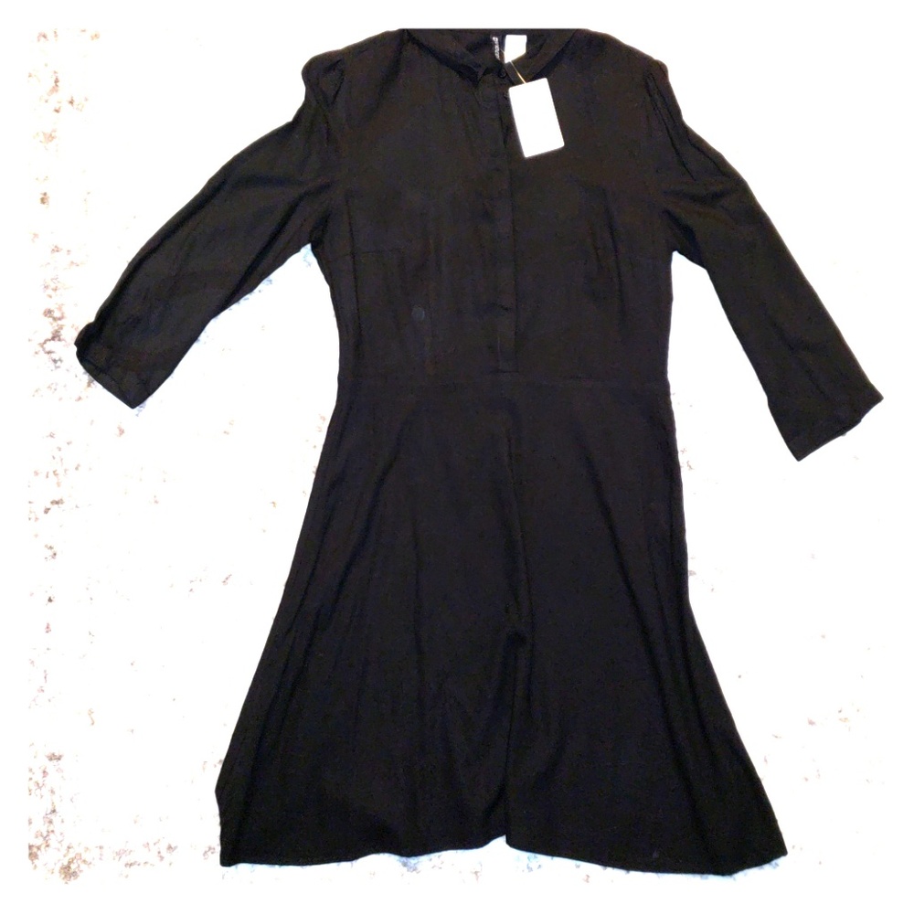 NWT H&M Black Long Sleeved Skater Mini Dress